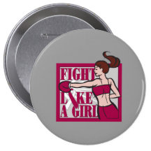 Throat Cancer Fight Like A Girl Boxer Pin
