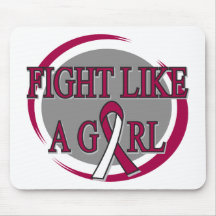 Throat Cancer Fight Like A Girl Circular Mousepads