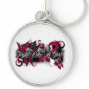 Throat Cancer Fight Like A Girl Grunge Butterfly keychains