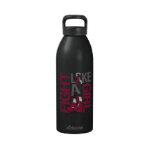 Throat Cancer Fight Like a Girl Grunge Slogan Water Bottles