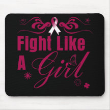 Throat Cancer Fight Like A Girl Ornate Mousepad