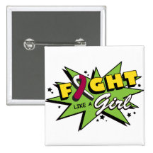 Throat Cancer Fight Like A Girl POW! Button