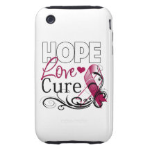 Throat Cancer Hope Love Cure Tough iPhone 3 Cover