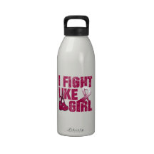 Throat Cancer I Fight Like A Girl (Grunge) Reusable Water Bottles