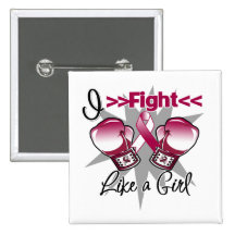 Throat Cancer I Fight Like a Girl With Gloves Pins