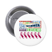 Throat Cancer Inspirational Words Pinback Buttons