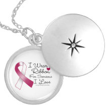 Throat Cancer Ribbon Someone I Love Custom Necklace