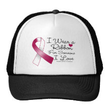 Throat Cancer Ribbon Someone I Love Trucker Hat