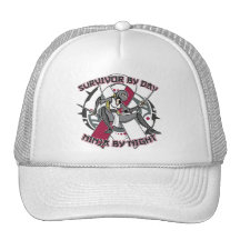 Throat Cancer Survivor By Day Ninja By Night Trucker Hat
