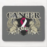 Throat Cancer Survivor Mens Heraldry mousepads