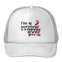 Throat Cancer Survivor Never Give Up Hats
