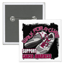 Throat Cancer Walk For A Cure Shoes Pinback Buttons