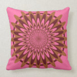 Throw Pillow, Abstract Flower 5, Pink Brown