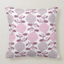 Throw Pillow - Modern Regal Rose in Pink & Grey