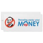 Throwing away your money rack card design