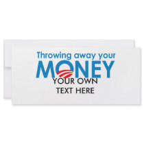 Throwing away your money rack card template