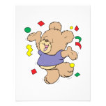 throwing confetti cute party time teddy bear personalised invitation