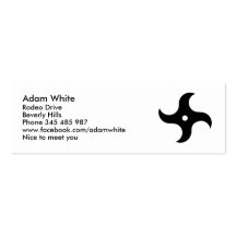 Throwing ninja star business card template
