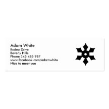 Throwing ninja star business cards
