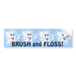 Thumbs up for dental hygiene! bumper stickers