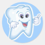 Thumbs up for dental hygiene! round sticker