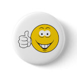 Thumbs Up Smiley Face Pinback Button