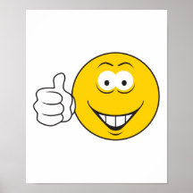 Thumbs Up Smiley Face Print