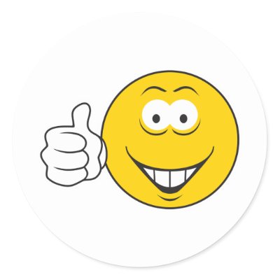Thumbs Up Smiley Face Stickers by doonidesigns