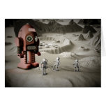 Thunder Robot and Toy Spacemen Retro Styled Card