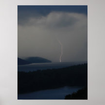 Thunderstorm and Lightning, Quabbin Reservoir Posters