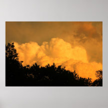 Thunderstorm Clouds at Sunset Print