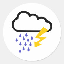 Thunderstorm - Weather Round Stickers