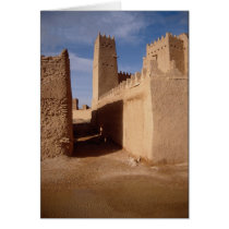 Thunyan Palace, old city, Najd, Saudi Arabia Greeting Card