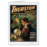 Thurston the Great Magician Holding Skull Magic Greeting Card