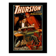 Thurston the great magician postcard
