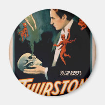 Thurston's, 'Do the spirits come back?' Vintage Th Fridge Magnet