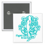 Thyroid Cancer Abstract Fight Like a Girl buttons