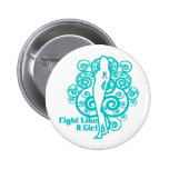 Thyroid Cancer Abstract Fight Like a Girl buttons