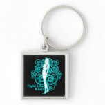 Thyroid Cancer Abstract Fight Like a Girl keychains