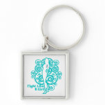 Thyroid Cancer Abstract Fight Like a Girl keychains