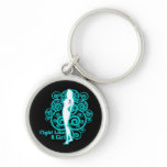 Thyroid Cancer Abstract Fight Like a Girl keychains