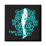 Thyroid Cancer Abstract Fight Like a Girl magnets