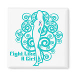 Thyroid Cancer Abstract Fight Like a Girl magnets