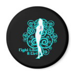 Thyroid Cancer Abstract Fight Like a Girl magnets