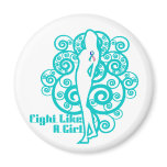 Thyroid Cancer Abstract Fight Like a Girl magnets