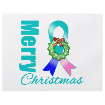 Thyroid Cancer Awareness Merry Christmas Ribbon Flyer Design