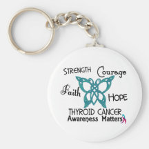 Thyroid Cancer Celtic Butterfly 3 Key Chains