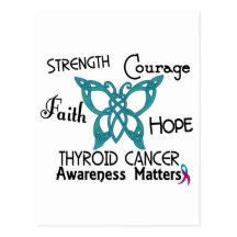 Thyroid Cancer Celtic Butterfly 3 Postcard