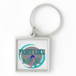 Thyroid Cancer Fight Like A Girl Circular keychains