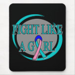 Thyroid Cancer Fight Like A Girl Circular mousepads